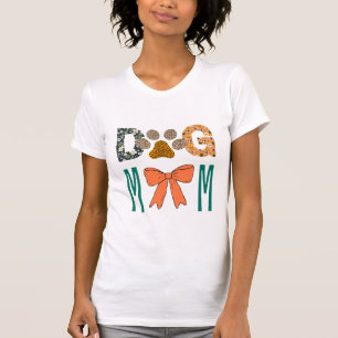 Dog Mom Leopard Paw Print/ Cute Dog Lover Apparel T-Shirt