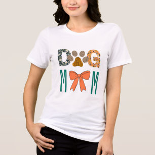 Dog Mom Leopard Paw Print/ Cute Dog Lover Apparel  Tri-Blend Shirt