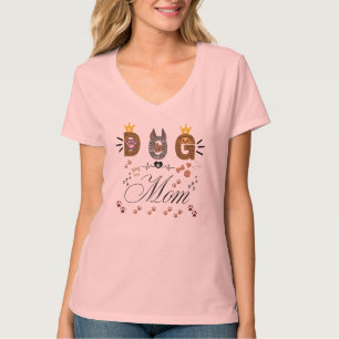 Dog Mom Leopard Print Paw Design/Leopard Dog Mom T-Shirt