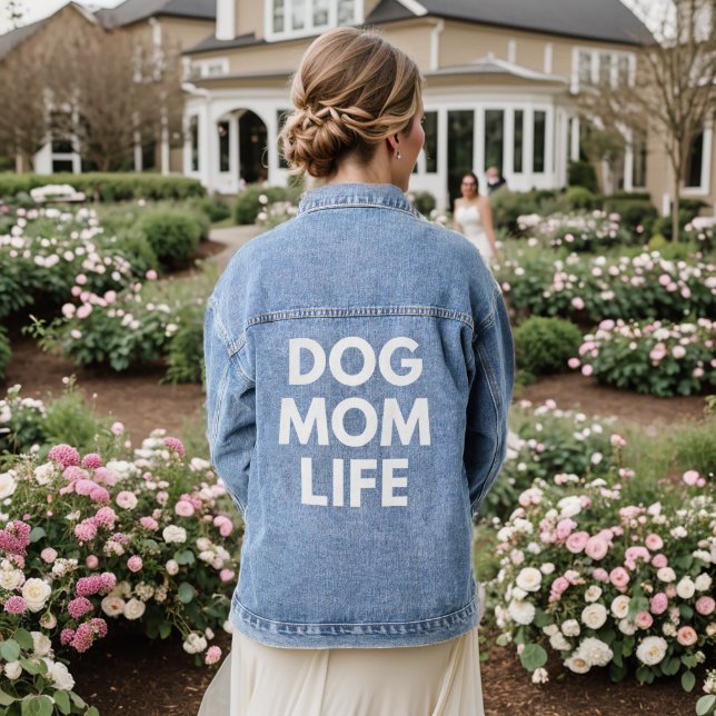 DOG MOM LIFE DENIM JACKET (Wedding Back)