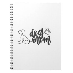 Dog Mom Line Art Design  Minimalist Dog Lover Notebook