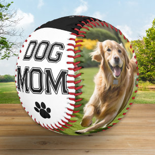 Dog Mom Mother's Day Pet Photos Monogrammed Baseball