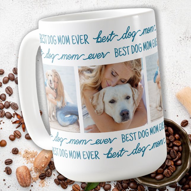 DOG MOM Personalised 4 Pet Photos Coffee Mug (Creator Uploaded)