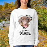 Dog MOM Personalised Heart Dog Lover Pet Photo Sweatshirt<br><div class="desc">Dog Mum ... Surprise your favourite Dog Mum this Mother's Day , Christmas or her birthday with this super cute custom pet photo t-shirt. Customise this dog mum shirt with your dog's favourite photos, and name. This dog mum shirt is a must for dog lovers and dog moms! Great gift...</div>