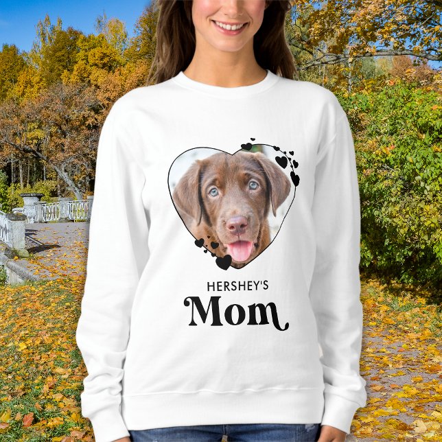 Dog MOM Personalised Heart Dog Lover Pet Photo Sweatshirt (Creator Uploaded)