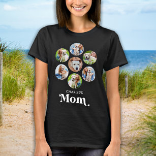 Dog MOM Personalised Pet Photo Collage Dog Lover  T-Shirt