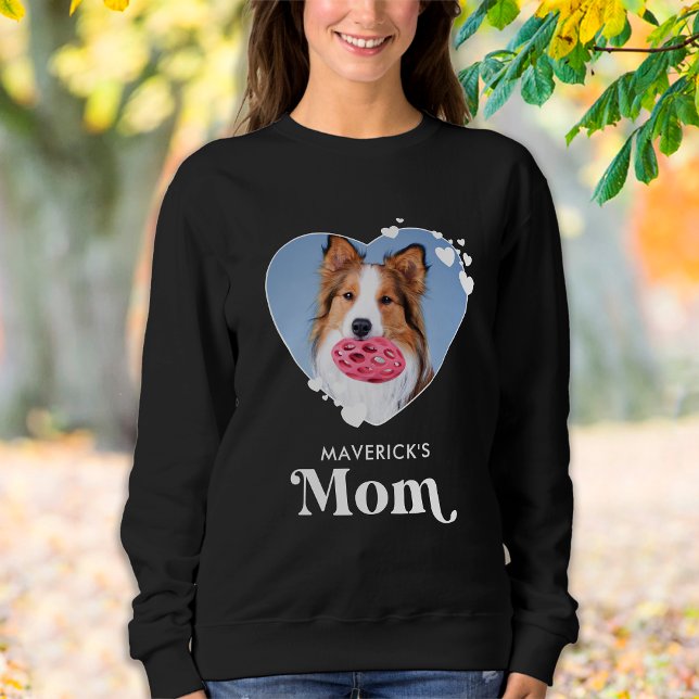 Dog MOM Personalised Pet Photo Heart Dog Lover Sweatshirt (Creator Uploaded)
