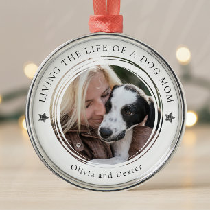Dog Mom Photo Keepsake Personalized Metal Tree Decoration
