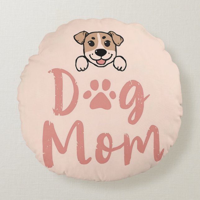 Dog Mom  Round Cushion (Front)