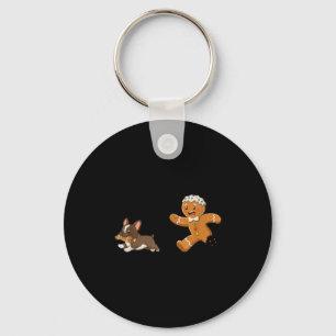 Dog Mom Shirt Gingerbread Chasing French Bulldog C Key Ring