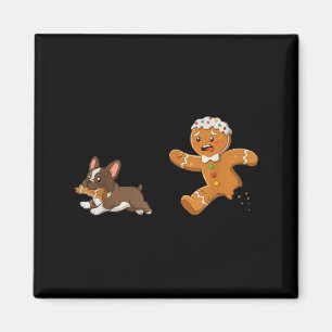 Dog Mom Shirt Gingerbread Chasing French Bulldog C Magnet