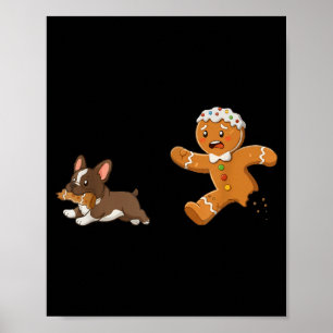Dog Mom Shirt Gingerbread Chasing French Bulldog C Poster