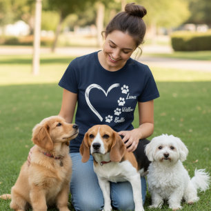 Dog Mom Shirt with Dog Names Paw Gift for Dog Love