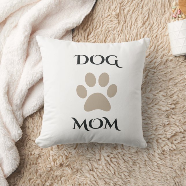 Dog Mom Text Pet Paw Print Cushion (Blanket)