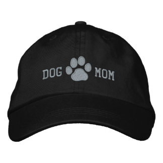 DOG MOM with Paw Print | Cool Canine Lover's Embroidered Hat