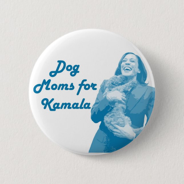 Dog Moms for Kamala 6 Cm Round Badge (Front)