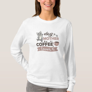 Dog Mother Coffee Lover Cute Husky Dog T-Shirt