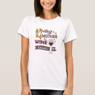 Dog Mother Wine Lover Cute Cocker Spaniel T-Shirt