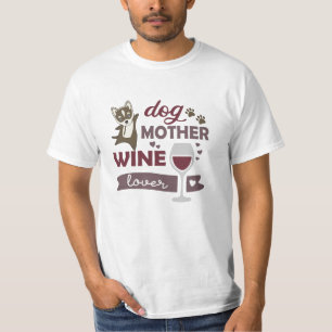 Dog Mother Wine Lover Cute Husky Dogs Red Wine T-Shirt