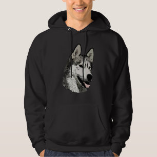Dog Motif Art Dog Motif Siberian Husky Artwork Hoodie