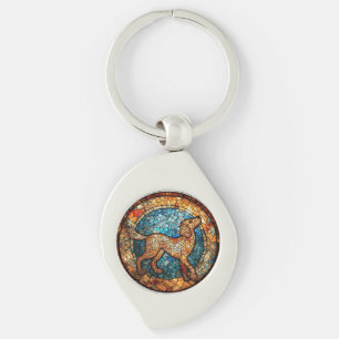 Dog Motif With Vibrant Colours Key Ring