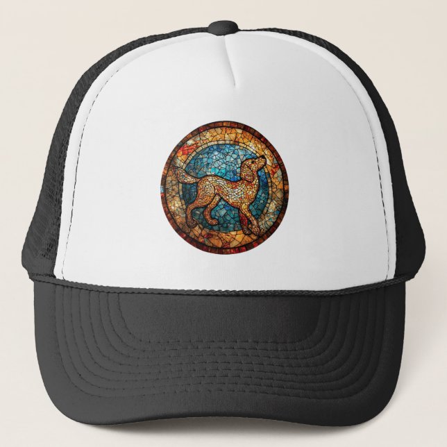 Dog Motif With Vibrant Colours Trucker Hat (Front)