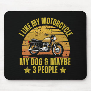 Dog Motorcycle Mouse Pad