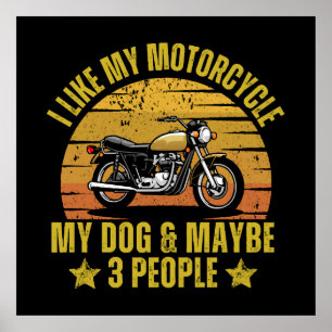Dog Motorcycle Poster