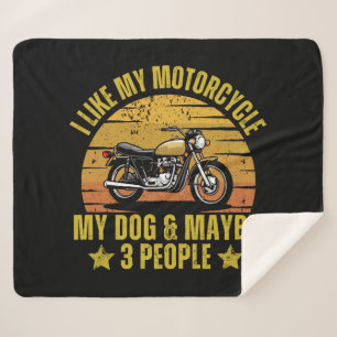 Dog Motorcycle Sherpa Blanket