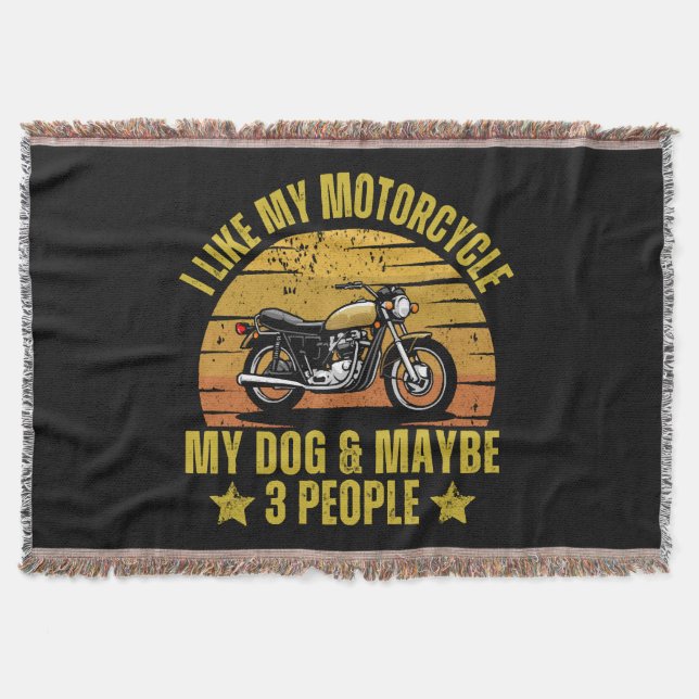 Dog Motorcycle Throw Blanket (Front)