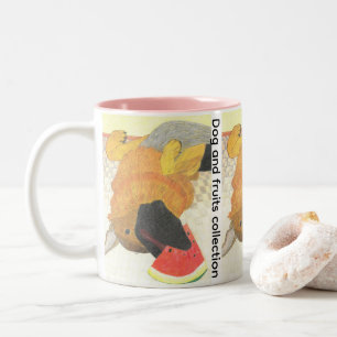Dog mouth and watermelon Two-Tone coffee mug