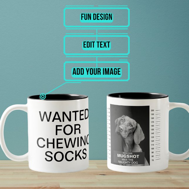 Dog Mug Shot Mug (Do you have a dog who has a certain reputation? Here is the perfect funny gift to honor them. )