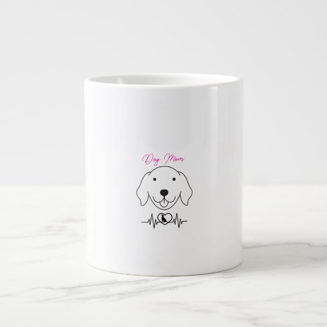 Dog Mum AF – Proud Pet Parent T-Shirt Large Coffee Mug (Front)