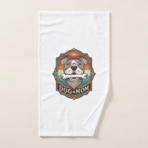 Dog Mum Bone Bandanna Vintage Frame_1 Hand Towel
