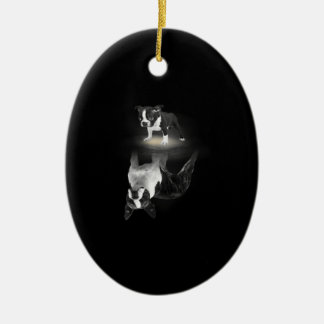 Dog Mum BostonTerrier Dog Lover Gift Mother Father Ceramic Tree Decoration