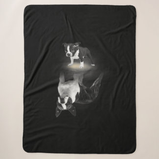 Dog Mum BostonTerrier Dog Lover Gift Mother Father Sherpa Blanket