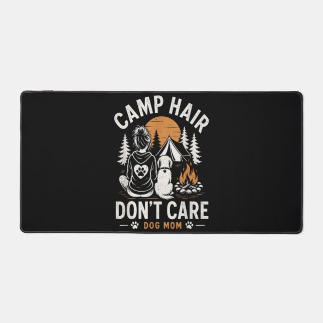 Dog Mum Camping Outdoor Campfire Desk Mat (Front)