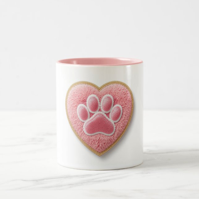 Dog Mum Ceramic Coffee Mug | Heart Paw Print (Center)