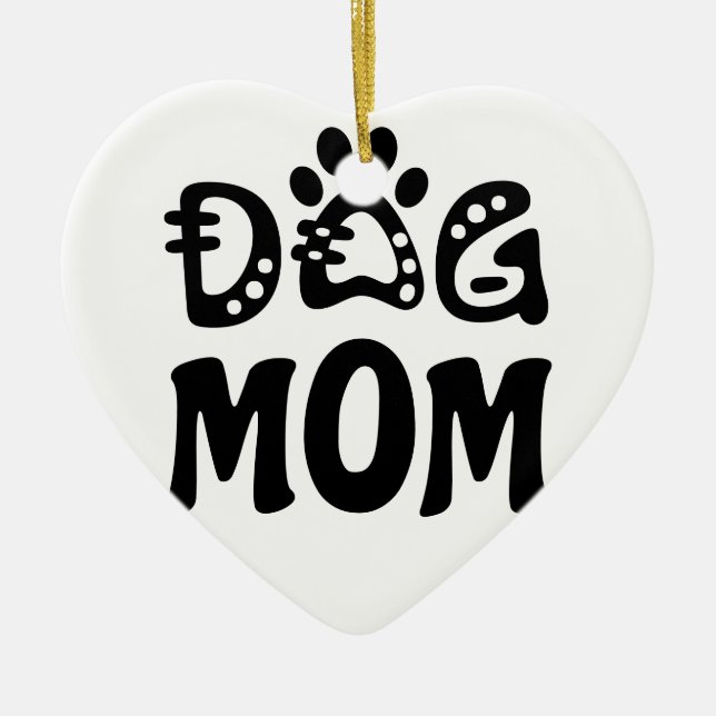 Dog Mum Ceramic Tree Decoration (Front)