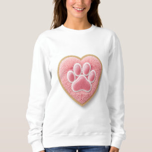 Dog Mum Chenille Embroidery Sweatshirt Heart Paw