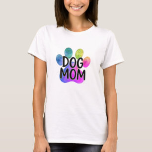 Dog Mum colourful paw pet lover Mother's Day Mummy T-Shirt