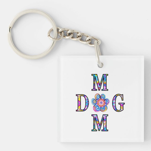 Dog Mum Cross Key Ring (Front)