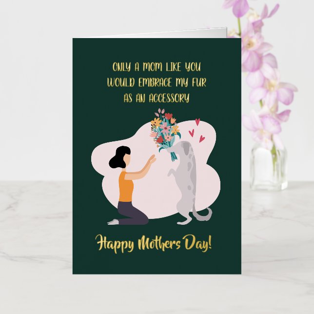 Dog Mum Custom Happy Mother's Day Foil Holiday Card (Orchid)