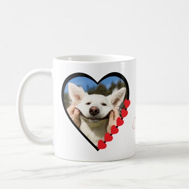 Dog Mum Custom Pet Photo Dog Lover Coffee Mug (Left)