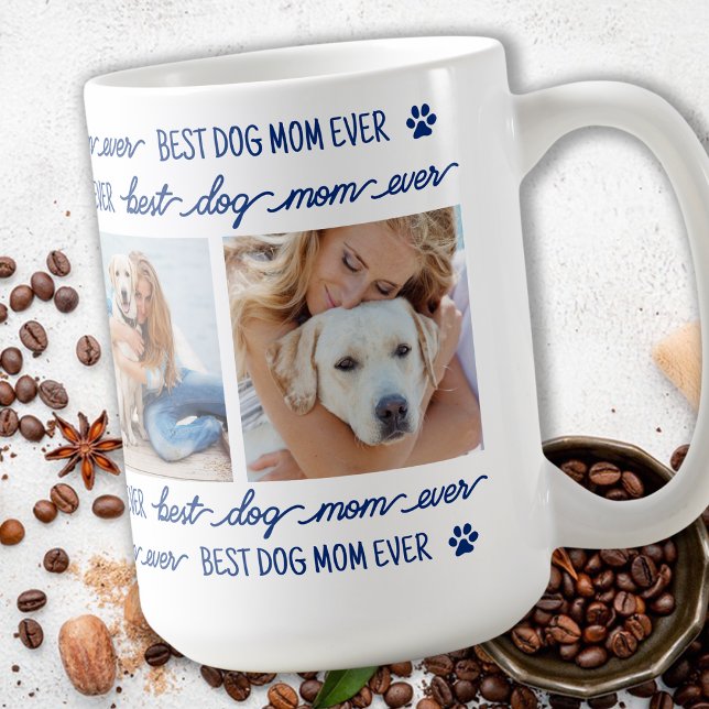 Dog Mum Custom Photo Collage Coffee Mug (Creator Uploaded)