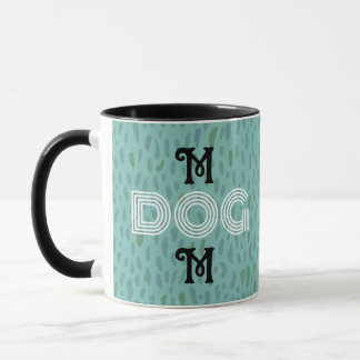 Dog Mum cute trendy mug typography black blue