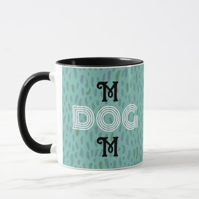 Dog Mum cute trendy mug typography black blue (Left)