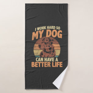 Dog Mum & Dad Motivational Pet Quote Design Bath Towel