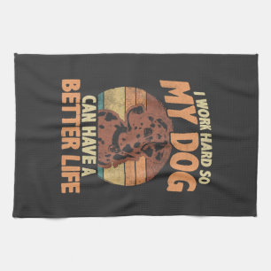 Dog Mum & Dad Motivational Pet Quote Design Tea Towel
