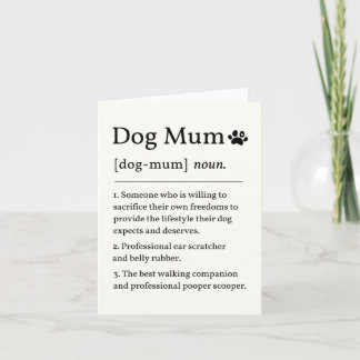 Dog Mum Definition Card